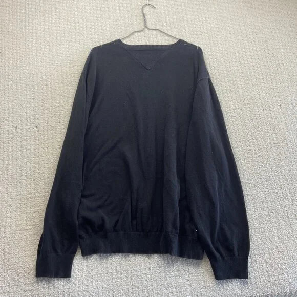 VTG Tommy Hilfiger Argyle Sweater Mens Purple / Black Diamond Dark Academia Read - Picture 10 of 11